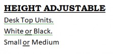 Height Adjustable Desk Top Units